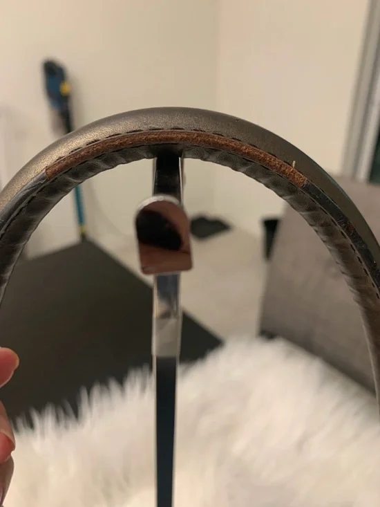 MCM Black Leather Satchel with Metallic Lion Graphic - Picture 4 of 11